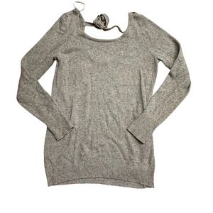 Motherhood Maternity Gray Long Sleeve Tie Back Sweater Womens Large